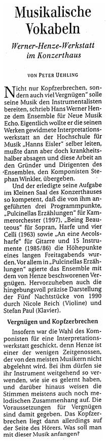 Berliner Zeitung zum Henze-Konzert