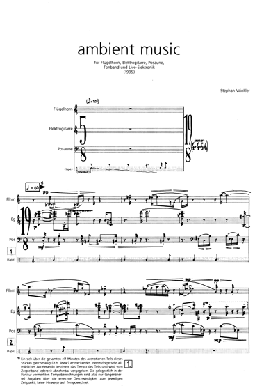 Stephan Winkler: ambient music (Partitur S. 1)