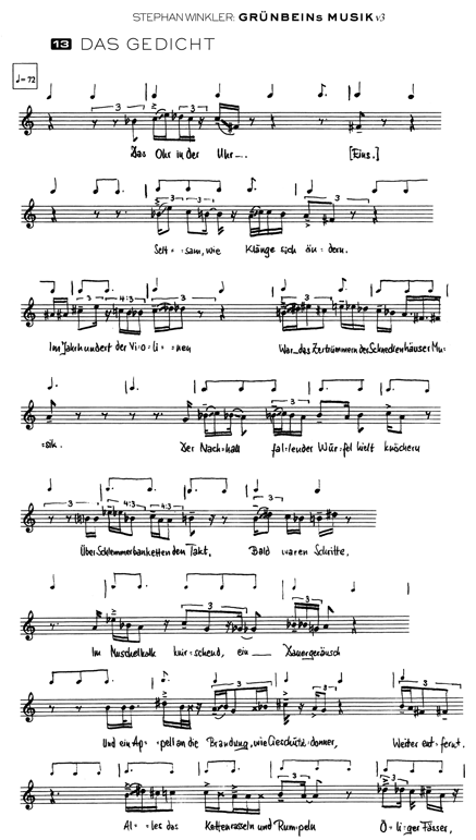 Stephan Winkler: Grünbeins Musik (Szene 13, Anfang)
