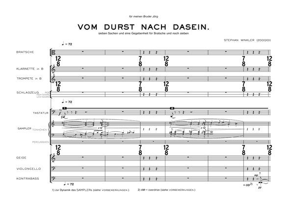 Stephan Winkler: Vom Durst nach Dasein. (Partitur S.01)